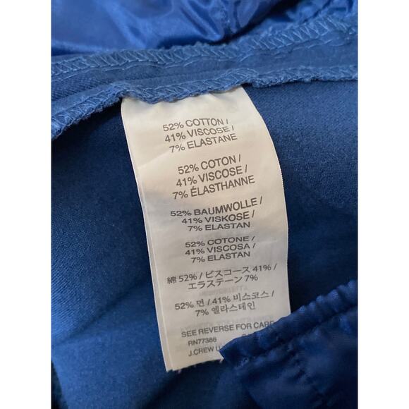 J.Crew Martie Women's Blue Bi-stretch Cotton Mid Rise Skinny Trousers Pants Sz 2 - Picture 4 of 4